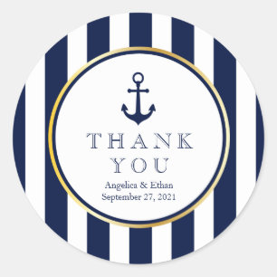 Nautisch, marineslag bedankt jullie tikkers ronde sticker