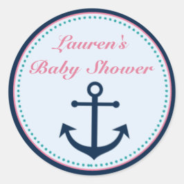 Nautisch Meisje Baby shower Favor Stickers
