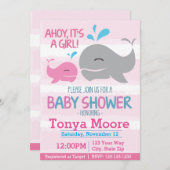 nautisch meisje Baby shower uitnodiging (Voorkant / Achterkant)