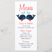 Nautisch menu Marine Blauwe Rode Walvissen Strandb (Voorkant)