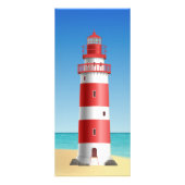 Nautisch Menu Strand Trouwen Vuurtoren Oceaan (Achterkant)