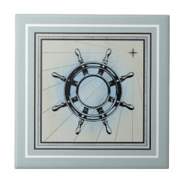 Nautisch met blauw keramisch scherm tegeltje