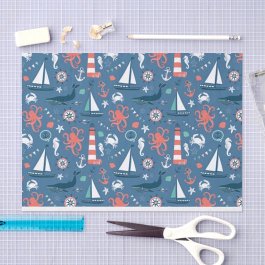 Nautisch mini-ontwerp Weefselverpakking Tissuepapier (Craft)