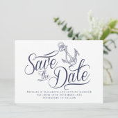 Nautisch moderne Save the Date Kaart (Staand voorkant)