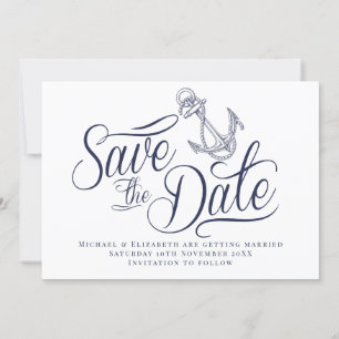 Nautisch moderne Save the Date Kaart