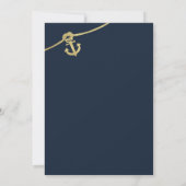 Nautisch Monogram Anker Marine Blauw Multi Foto Save The Date (Achterkant)