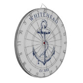 Nautisch Monogram Anker Wit Dartbord (Voorkant Links)