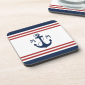 Nautisch monogram bier onderzetter (Linkerzijde)