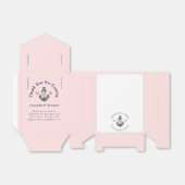 Nautisch Monogram Bloemen Anker Roze Navy Blauw Bedankdoosjes (Uitgevouwen)