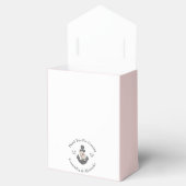 Nautisch Monogram Bloemen Anker Roze Navy Blauw Bedankdoosjes (Geopend)