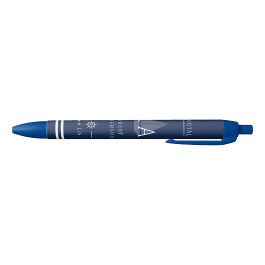 nautisch monogram marine zwarte inkt pen (Bodem)