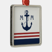 Nautisch monogram metalen ornament (Rechts)