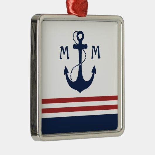 Nautisch monogram metalen ornament (Rechts)
