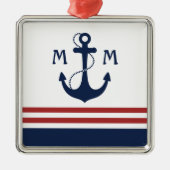 Nautisch monogram metalen ornament (Voorkant)