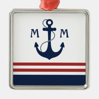 Nautisch monogram metalen ornament