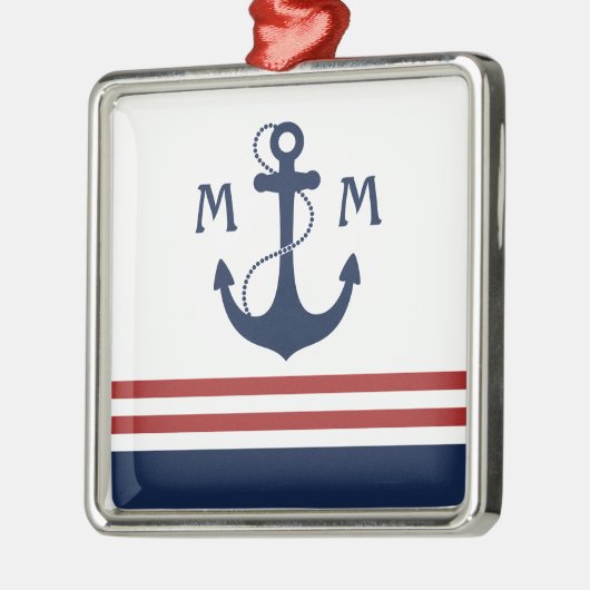 Nautisch monogram metalen ornament (Links)