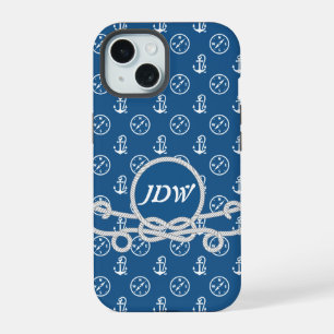 Nautisch Monogram Mobiele Telefoon Case iPhone 15 Case