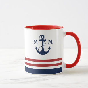 Nautisch monogram mok