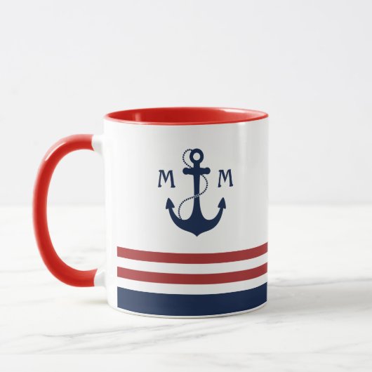 Nautisch monogram mok (Links)