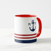 Nautisch monogram mok (Voorkant rechts)