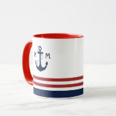 Nautisch monogram mok (Voorkant links)