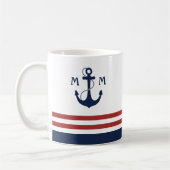 Nautisch monogram mok (Links)
