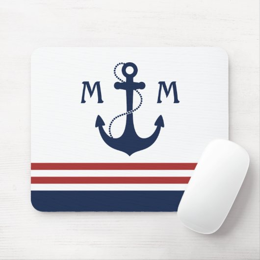 Nautisch monogram muismat (Met muis)