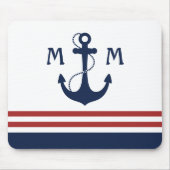 Nautisch monogram muismat (Voorkant)