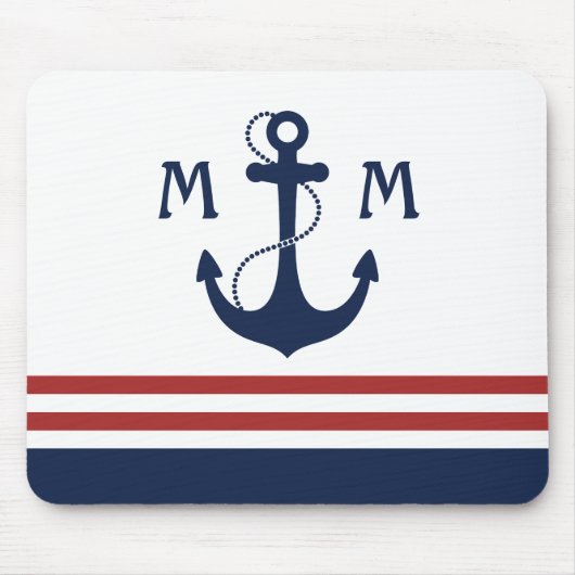 Nautisch monogram muismat (Voorkant)