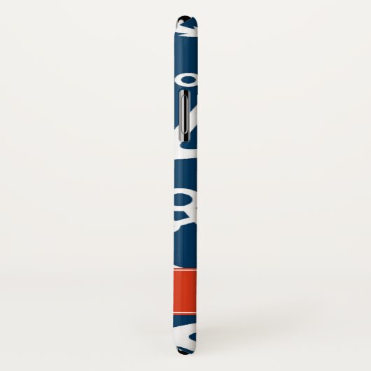 Nautisch monogram Navy Anchors Pattern Case-Mate iPhone Case (Achterkant / rechts)