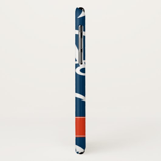 Nautisch monogram Navy Anchors Pattern Case-Mate iPhone Case (Achterkant/links)