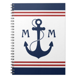 Nautisch monogram notitieboek