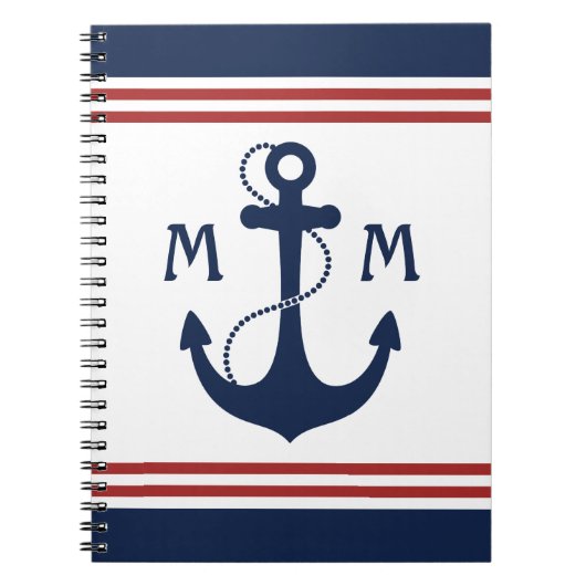 Nautisch monogram notitieboek (Voorkant)