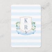 Nautisch Monogram QR Code Trouwdetails Informatiekaartje (Achterkant)