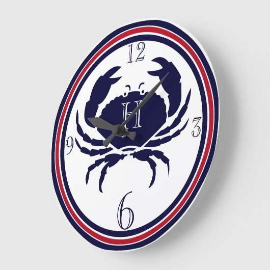 Nautisch monogram rode marine witte krab grote klo grote klok (Hoek)