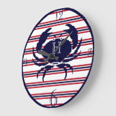 Nautisch monogram rode marine witte krab grote klo klok (Hoek)