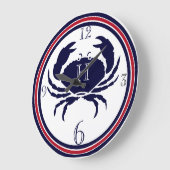 Nautisch monogram rode marine witte krab grote klo klok (Hoek)