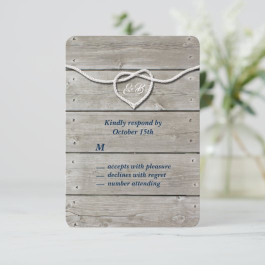 Nautisch monogram RSVP (Staand voorkant)