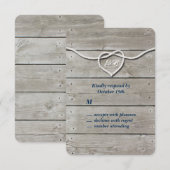 Nautisch monogram RSVP Kaartje (Voorkant / Achterkant)