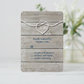 Nautisch monogram RSVP Kaartje (Staand voorkant)