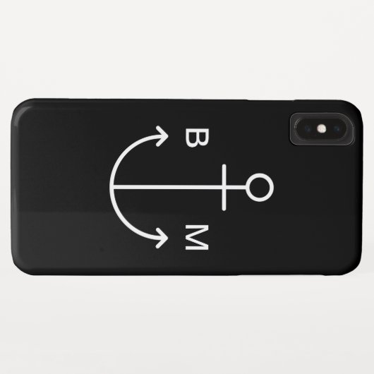 Nautisch monogram scheepsanker Case-Mate iPhone case (Achterkant (horizontaal))