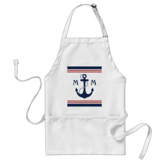 Nautisch monogram standaard schort