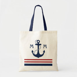 Nautisch monogram tote bag