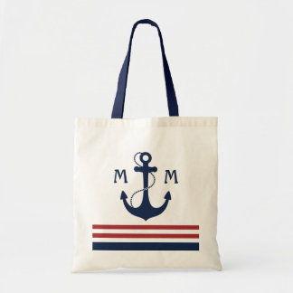Nautisch monogram tote bag