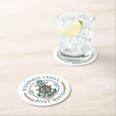 Nautisch motorwiel en hellingsfamilie ronde kartonnen onderzetter (Insitu)