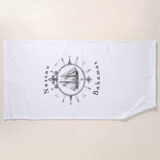 Nautisch Nassau Bahama's Zeil T Shirt Kompas Strandlaken
