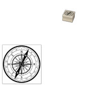 Nautisch navigatiekompas 1x1 rubberstempel (Gestempeld)