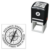 Nautisch Navigatiekompas Rond Adres Zelfinktende Stempel (In situ)