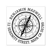 Nautisch Navigatiekompas Rond Adres Zelfinktende Stempel (Design)
