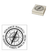 Nautisch navigatiekompas Ronde adres Rubberstempel (Gestempeld)